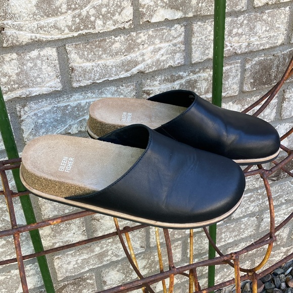 🐬 Eileen Fisher Bios Black Leather Mule 8.5 M - Picture 5 of 13